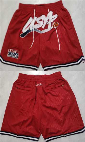Men%27s Team USA Red Shorts (Run Small)->mlb youth jerseys->MLB Jersey